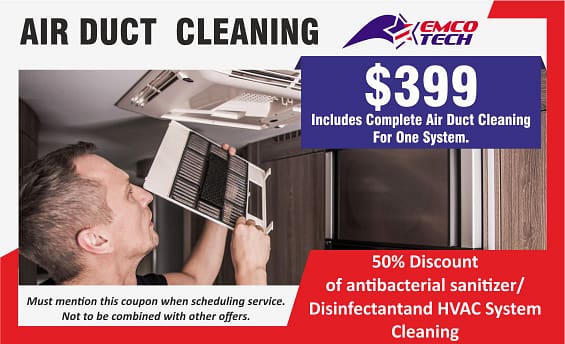 $399 Air Duct Cleaning Whole Special Offer