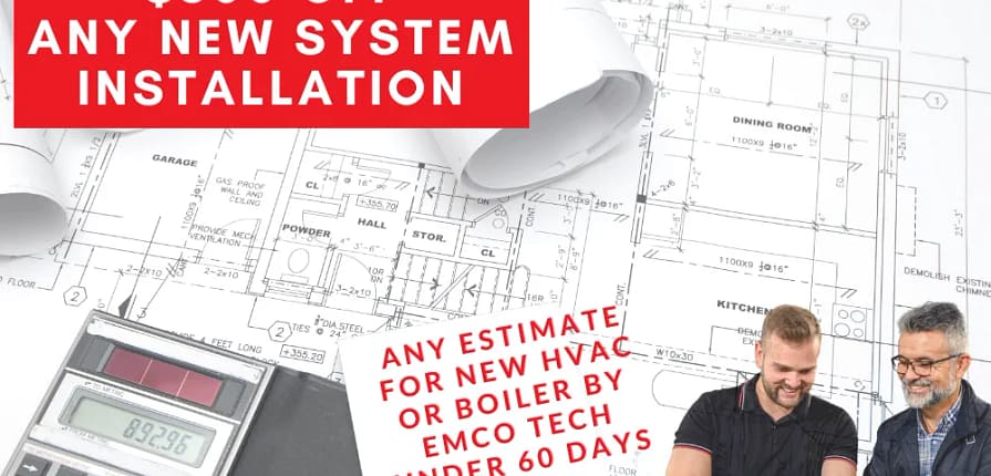 300 off new hvac or boiler coupon